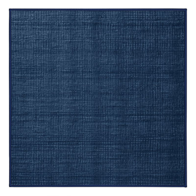 Tapis bleu uni lavable à la machine