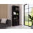 Bookcase, Three Shelves, Double Door Cabinet, Metal Hardware, Black