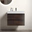 Meuble-lavabo mural en noyer de 30 po avec lavabo, grande vasque murale flottante pour salle de bain moderne Alice