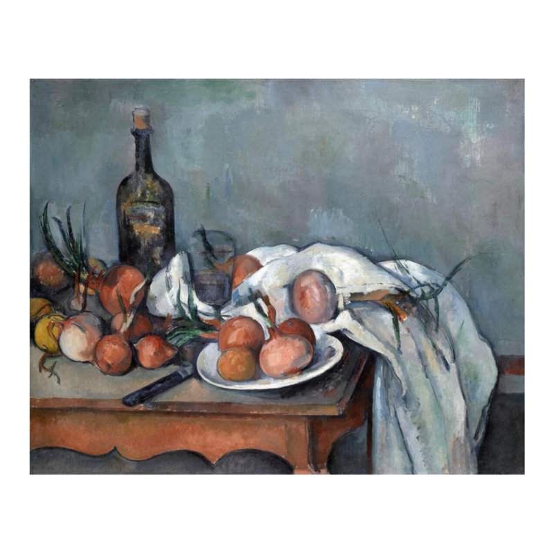 Nature morte aux oignons, impression par Paul Cézanne, H 22 po x l 28 po