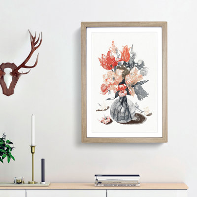 Glass Vase with Flowers by Johan Teyler - Picture Frame Painting Print