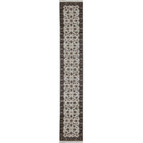 Hand-Knotted High-Quality Ivory and Black Area Rug