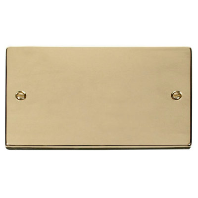 Polished Brass 2 Gang Blank Plate