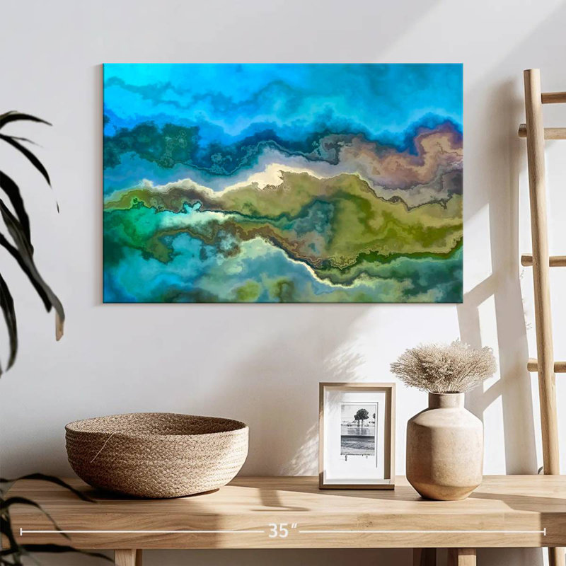 Avery Wavescape bleu et vert, H 16 po x l 24 po
