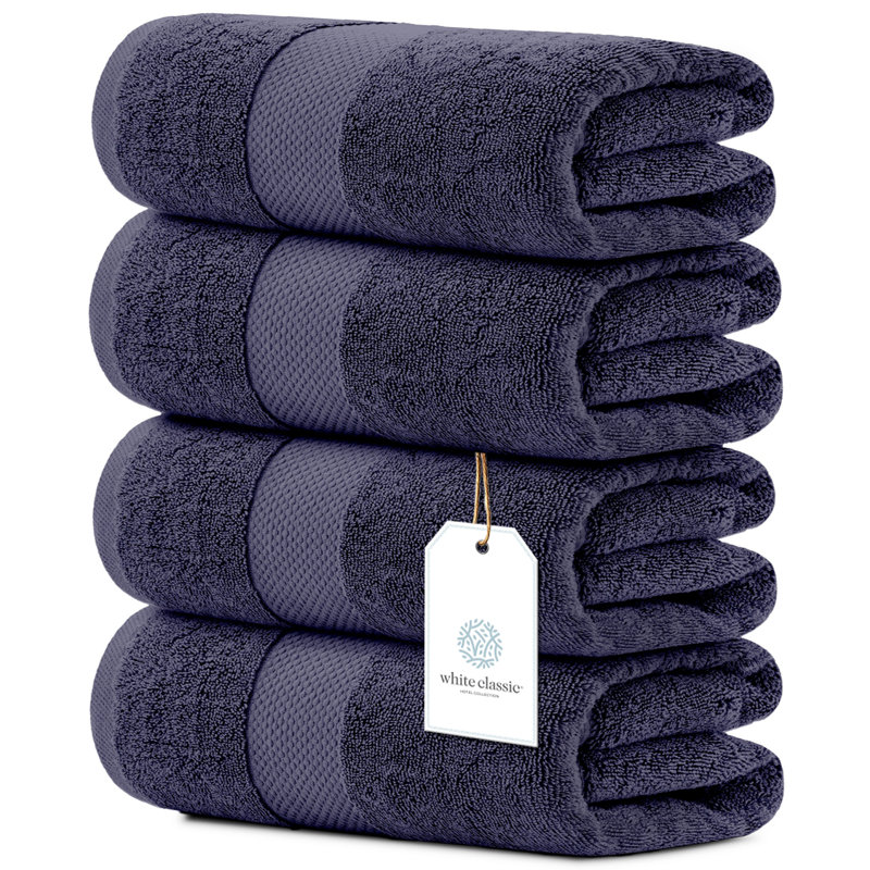 Serviette de bain 100% coton Aldercy, Bleu marine