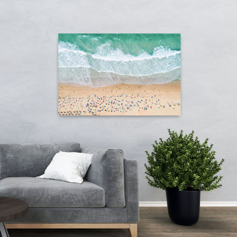 Art contemporain plage aérienne, 32" H x 48" W