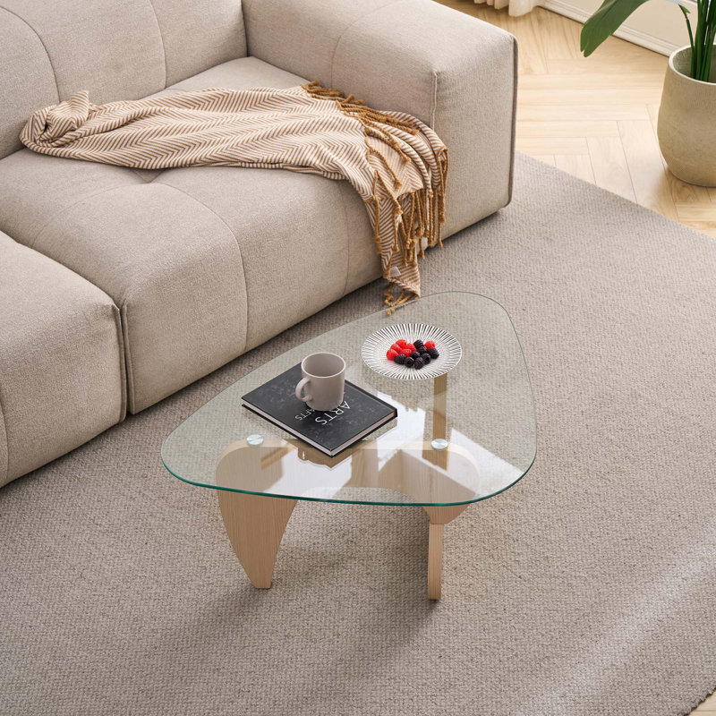 Petites tables basses Farmhouse, H 15,74 po x L 43,3 po x l 29,5 po, Transparent, Naturel