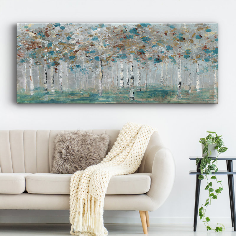 " Teal Forest ", 12" H x 30" W x 1.5" D