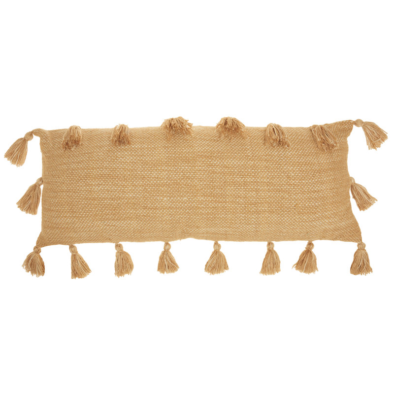 Tassels Throw Pillow, Mustard