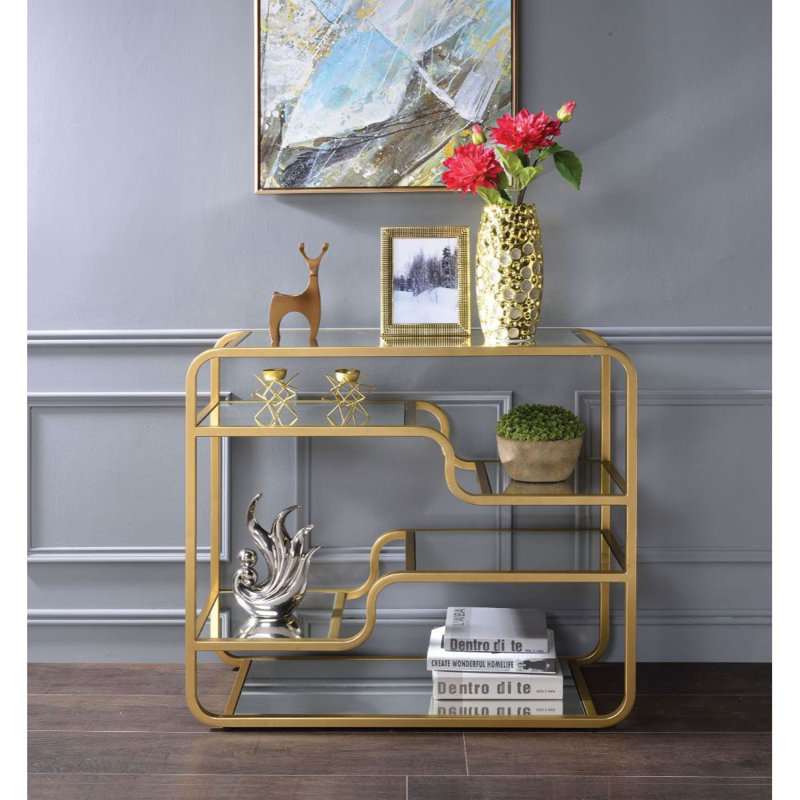 Veazey 36'' Glass Top Console Table