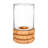 Glass Hurricane Vase With Woven Rattan Base-282710955