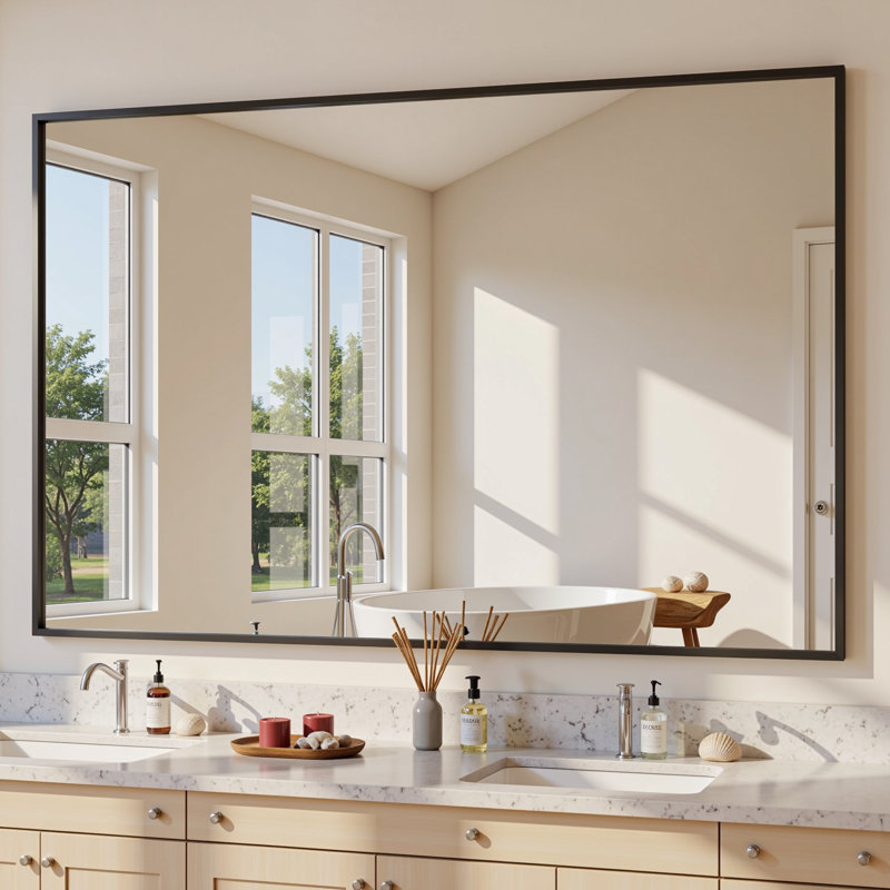 Miroir mural de salle de bain Lunara, 55 po x 36 po
