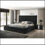 Luxueux meuble de chambre à coucher en bois pour lit double capitonné Glam