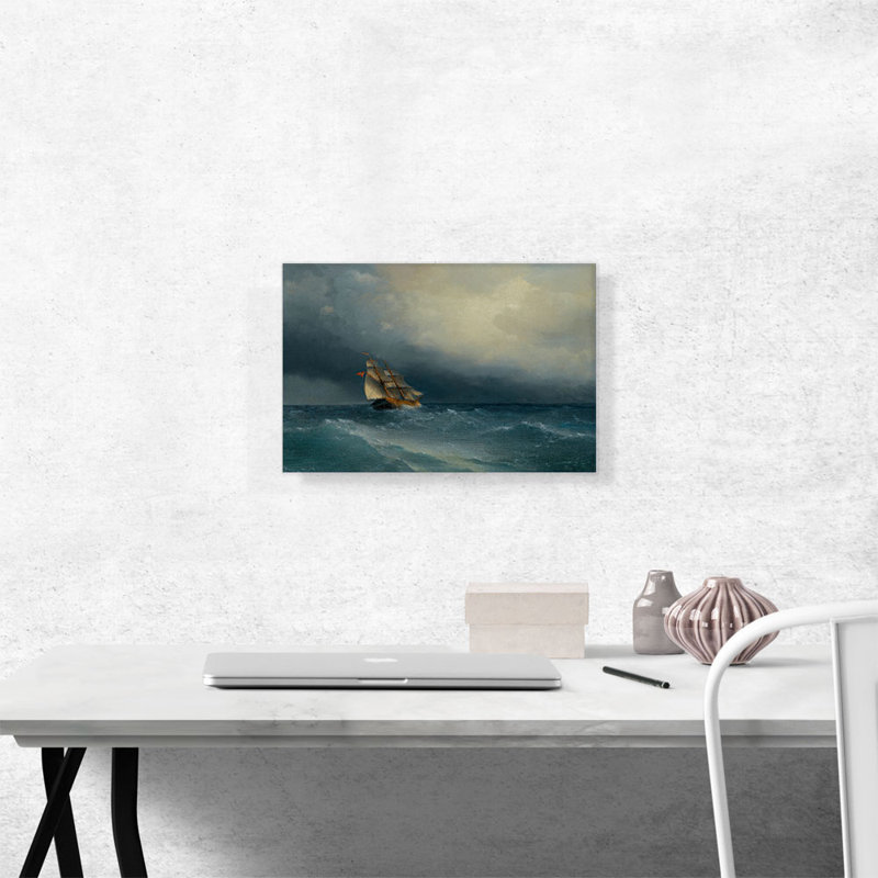 «The Lifting Storm 1880» par Ivan Aivazovsky, reproduction d'art sur toile tendue, H 12 po x l 18 po x P 0,75 po
