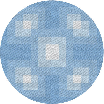 Tapis bleu à motif géométrique Tesoro