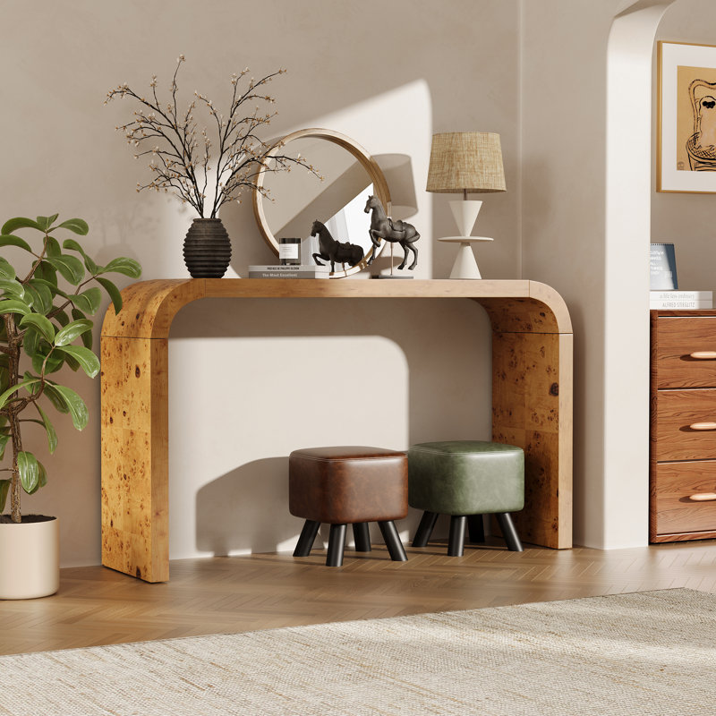 52"Solid Wood Console Table, Yellow