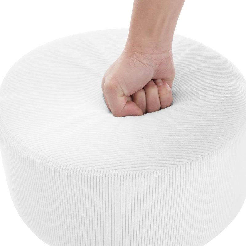 Bausch Swivel Upholstered Adjustable Height Counter Stool with Metal Frame, White, 1