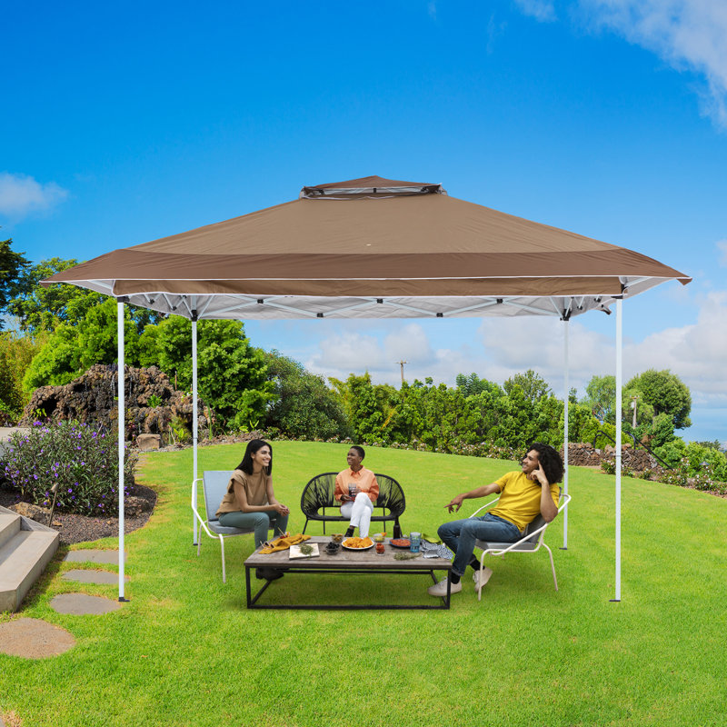 141.73 Ft. W x 141.73 Ft. D Metal Pop-Up Canopy, Brown