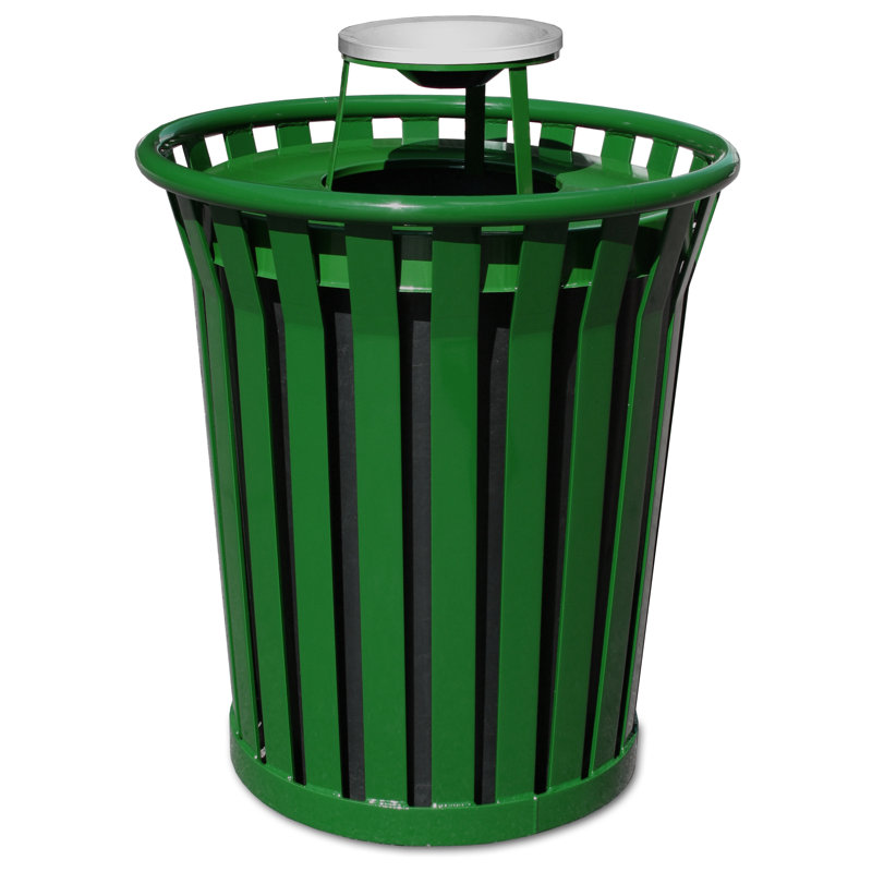 Poubelle à balançoire 36 gallons receptacle Wydman, Noir, Ash urn top