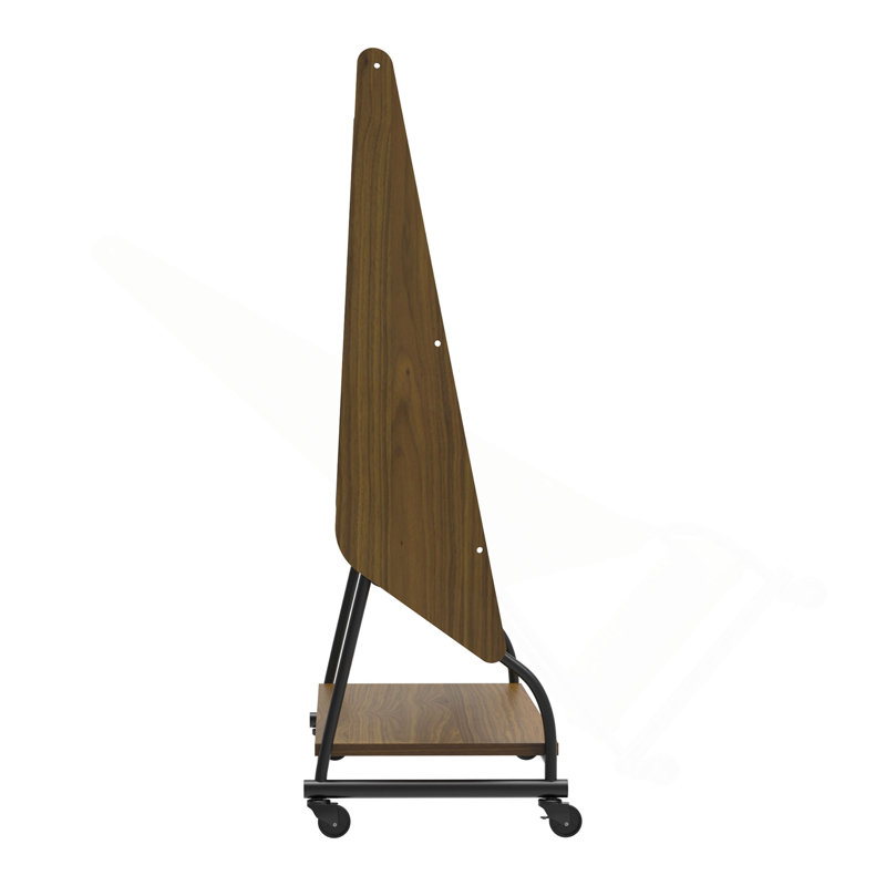 Meuble télé mobile avec support pour téléviseur 32 à 50 po avec écran de projecteur et prises de courant - Chariot télé à roulettes réglable, bois aggloméré