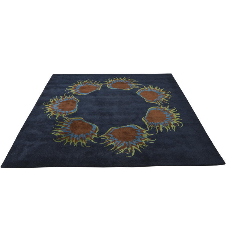 Tapis carré bleu marine Parris