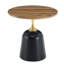 Table d'appoint de 23,6 pouces, noyer, base en métal, luxe nordique, convient à la tête de lit dans la chambre à coucher, bureau, salle à manger et lecture polyvalente