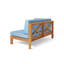 Banc de coin de patio gauche à dossier en X, bleu-852524846