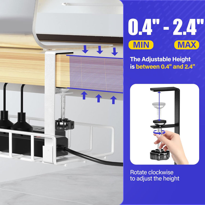 Upgraded Wire Management No Drill No Screws