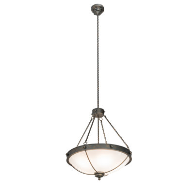 Luminaire suspendu en bronze à 5 lumières