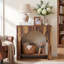 Table de bout 27,56 "en arche de style campagnard, table d'appoint moderne avec tablette de rangement ouverte pour le salon, ensemble de 2-129912498