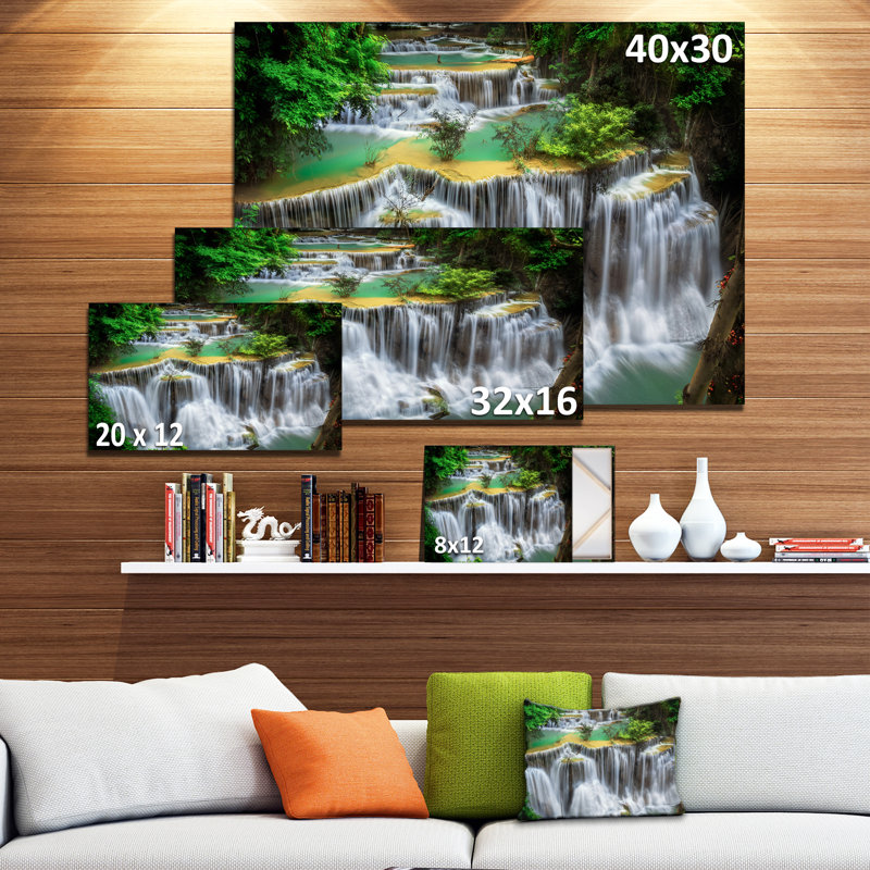 «Landscape Huay Mae Ka Min Waterfall», reproduction sur toile, H 16 po x l 32 po