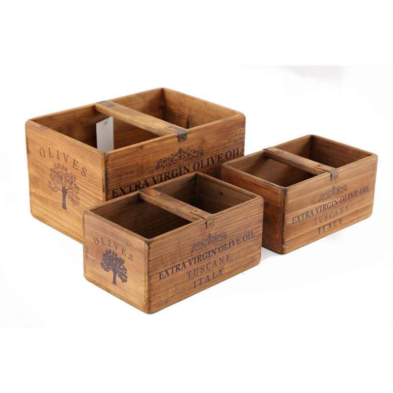 Union Rustic Solid Wood Decorative Bin