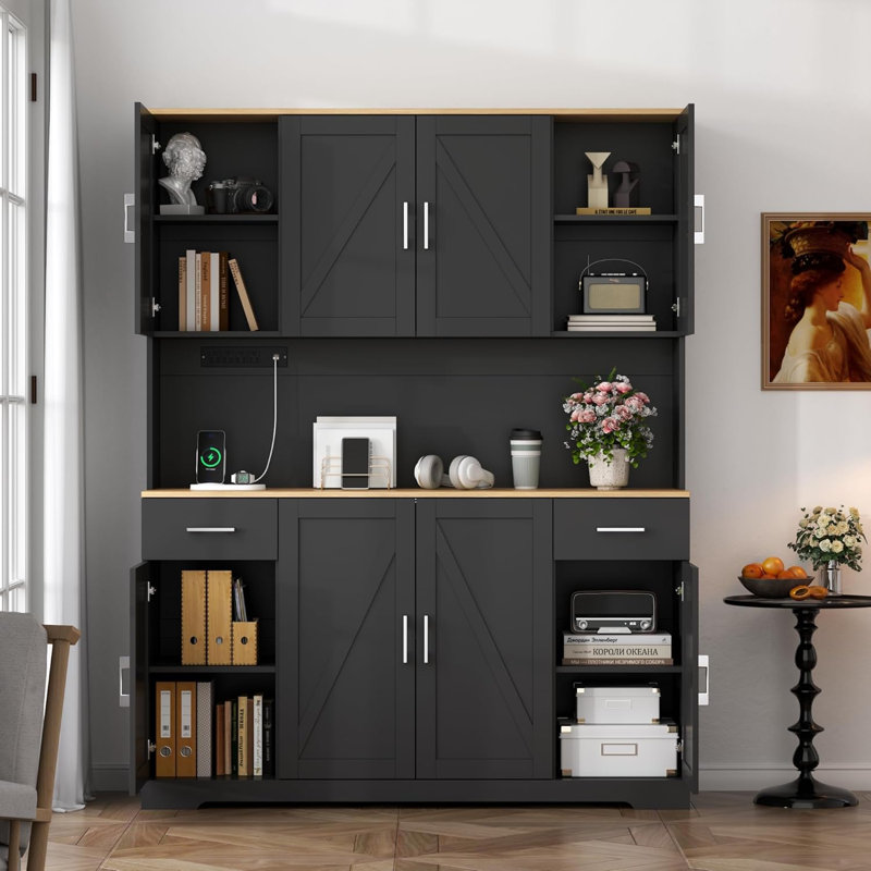 Armoire de cuisine 71 pouces, Noir