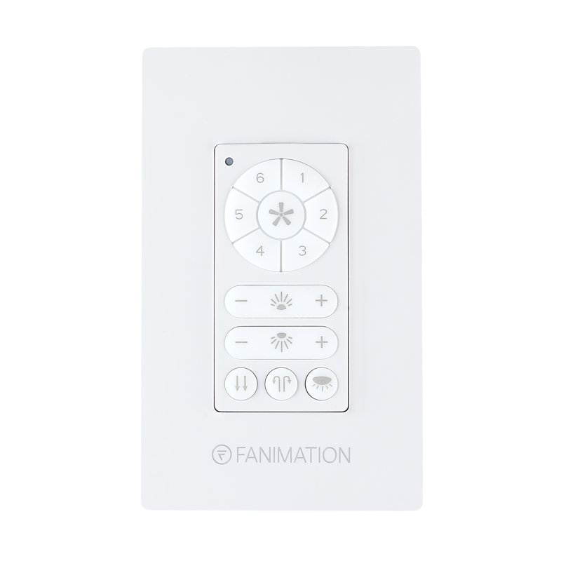 Ceiling Fan Wall Control - 6 Speed DC Motor Fan and Uplight/Downlight - White
