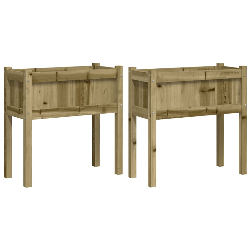 Brigita Wood Planter Box, 2, Grey