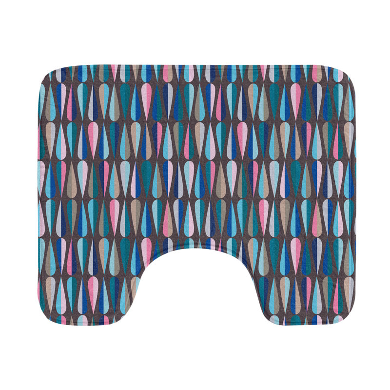 Tapis de salle de bain Mid-Century 20 po, Bleu