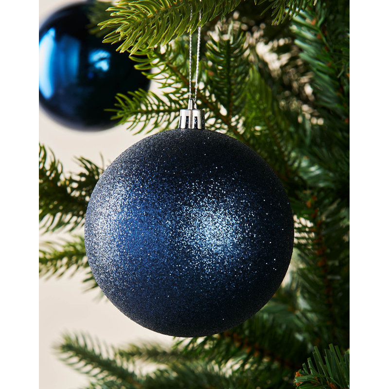 11cm Solid Colour Plastic / Acrylic Bauble, Navy Blue