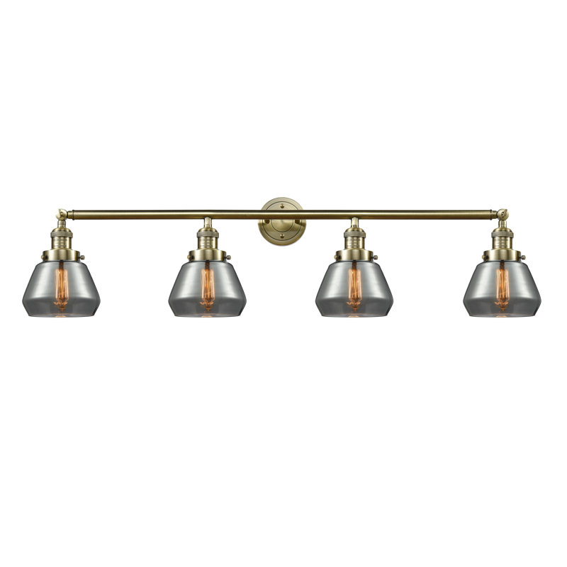 Chill 4 - Light Dimmable Vanity Light, Antique Brass, 60 Watt Vintage Incandescent Bulb, Plated Smoked