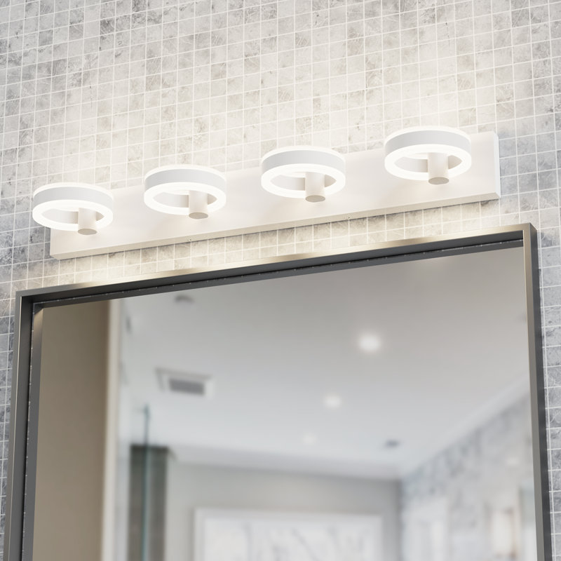 Éclairage à DEL à intensité variable pour meuble-lavabo Ghian, White, 3-Light