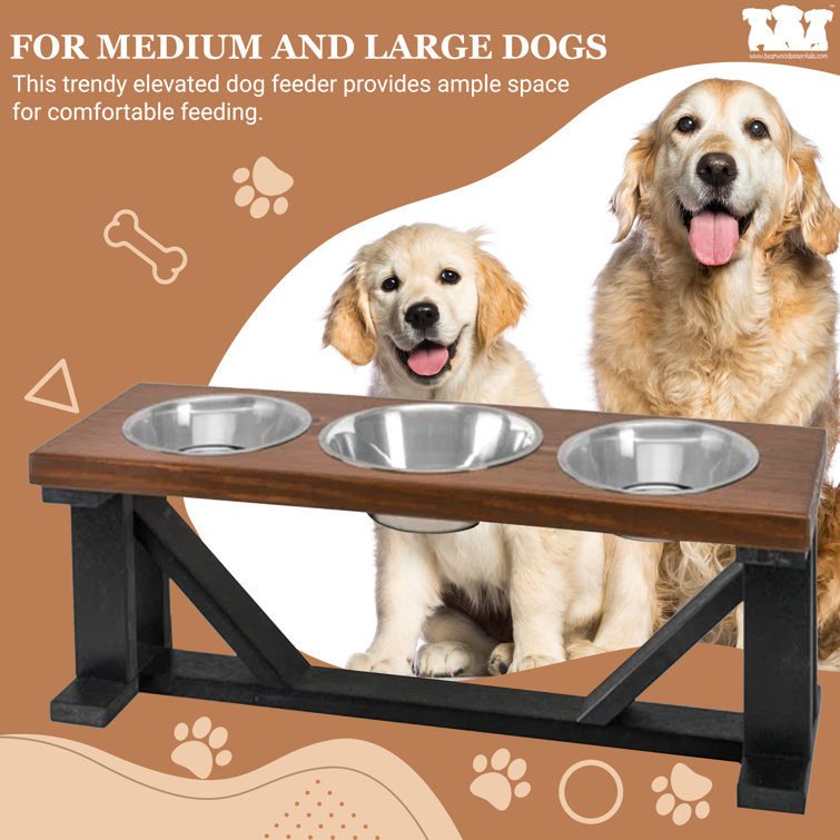 Small Raised Dog Feeder With Storage, 3 Bowl Dog Feeder, Pet Feeder,  Western Feeder, Elevated Feeder, Three Bowl, Dog Feeder, 