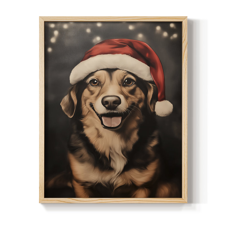 «Christmas Holiday Art», série 2-CCLV III, reproduction encadrée - bois massif, Naturel, H 11 po x l 9 po