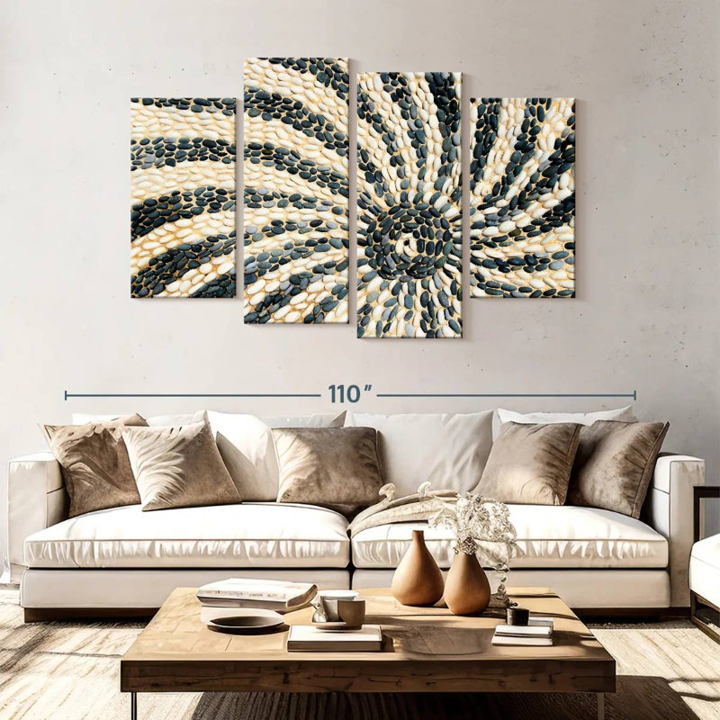 Mosaïque de galets Avery Sun, H 54 po x l 84 po