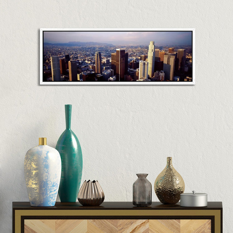 Los Angeles, California, USA #2 by Panoramic Images - Panoramic Gallery-Wrapped Canvas Giclée on Canvas, White Floater Frame