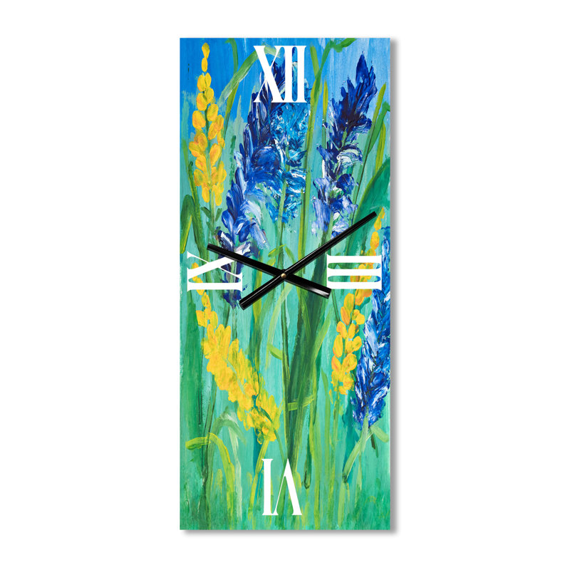 Horloge murale fleurs sauvages et gouache, Petit