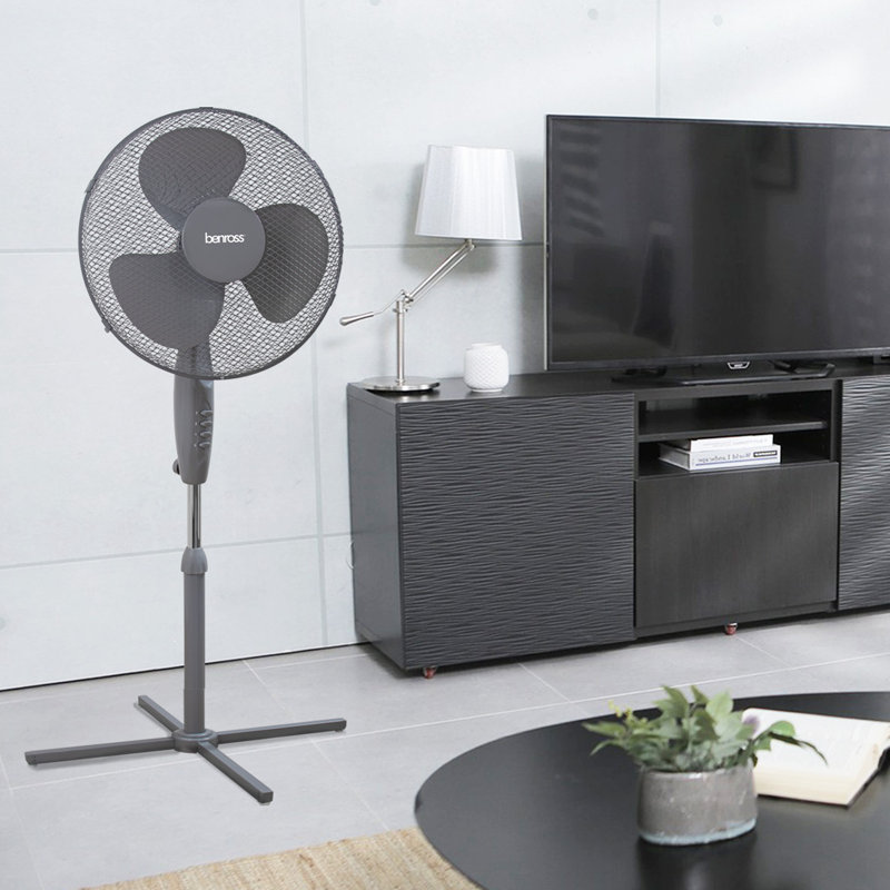 Benross 124Cm Oscillating Pedestal/Standing Fan, Grey