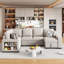 Canapé-lit modulaire en forme de U de 109 po avec deux ports USB, une méridienne de rangement et quatre coussins de dossier pour le salon-425254107