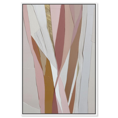 Gilded Stripes III Canvas Print Boho Gold Wall Decor by Art Remedy, White Frame, 10 x 15