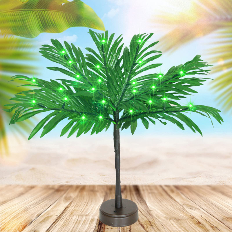 23 In Lighted Palm Tree Table Decor