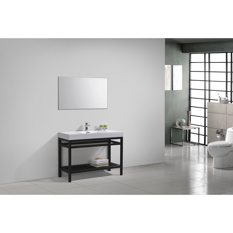 Ensemble de meuble-lavabo simple 48 po Halesowen, Noir mat