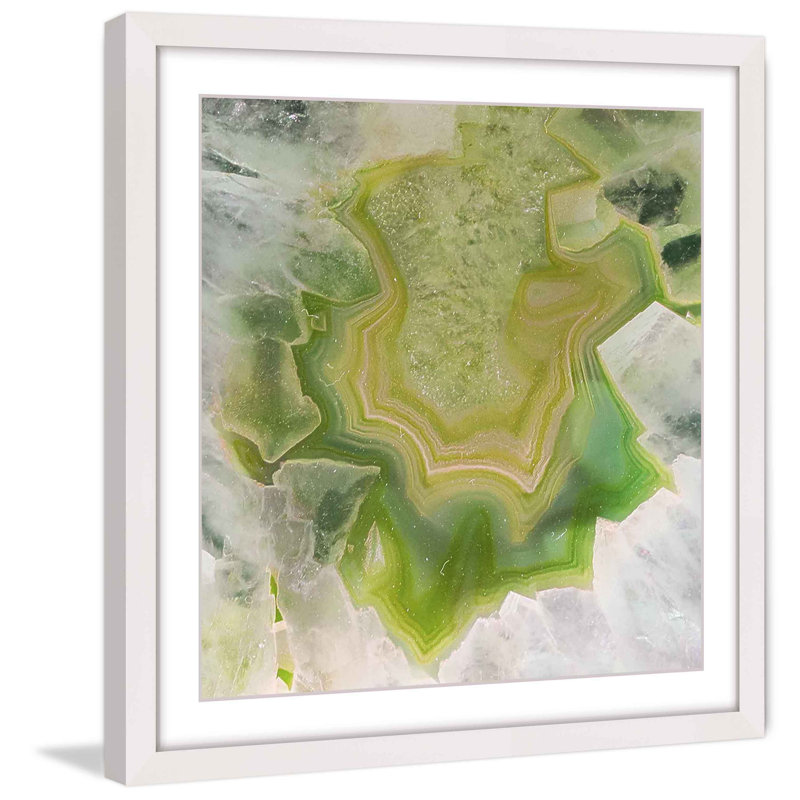 « agate verde », reproduction d’art encadrée, H 18 po x l 18 po x P 1,5 po